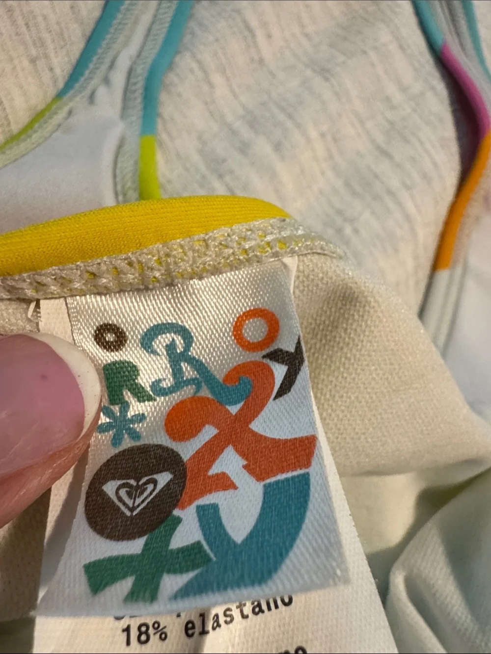 Roxy Girls' Bright Multicolor Wave Bikini - Yellow, Blue, Pink, Orange, White